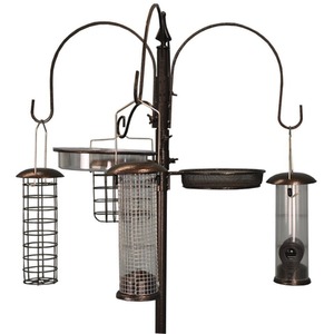 Metal Complete Bird Feeding Station - Bronze by Selections