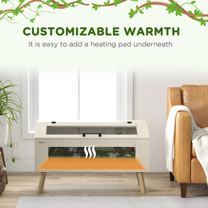 PawHut Reptile Terrarium, Snake Vivarium with Tempered Glass Windows - Brown / 140l by PawHut