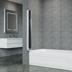 Foldable Waterproof Splash Shower Screen for Bathtub - Grey / 1190 - 1200 mm by Livingandhome