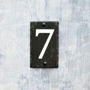 Number 7 Slate House Sign - Grey by Nicola Spring