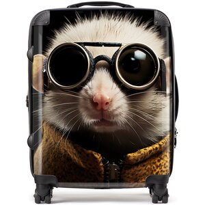 Realistic Doormouse with Glasses Suitcase - White / 95l by Warren Reed - Designer