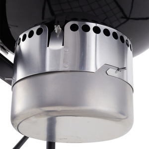 Portable Charcoal BBQ Grill with Tabletop and Shelves - Black by Livingandhome