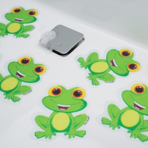 Products Anti Slip Kids Bath Stickers - Smiley Frog (5x Pack ) - Green by Slips Away