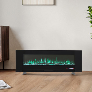 Wall-Mounted and Recessed Electric Fireplace with Stand by Livingandhome