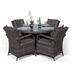 Arizona Round Rattan Patio Dining Set - Grey / 9 by Giardino