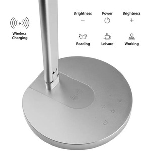 LED Smart Desk Lamp with Wireless Charging and Alexa Control - Silver by DYZI