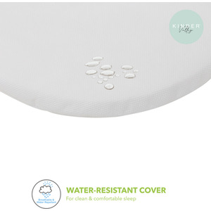 Tiny Ted Cream Palm Moses Basket with White Rocking Stand - White by Kinder Valley