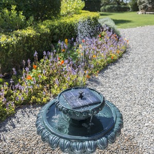 Victorian Stone Effect Solar Powered Water Feature - Turquoise by Solaray