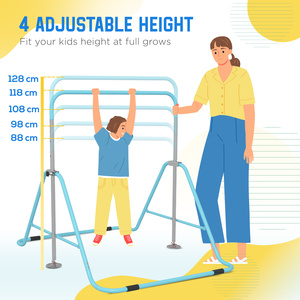 HOMCOM Kids Gymnastics Bar with Adjustable Height by HOMCOM