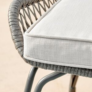 Outdoor Rattan Sofa - Lisbon Garden Sofa Chairs Table Set - Wicker and Cream - Grey by FurnitureboxUK