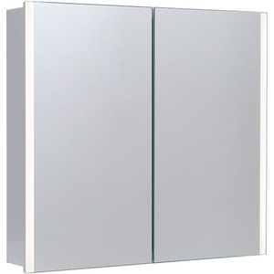 Bathroom Mirror Cabinet with Shaver Socket and Lights - Silvery White by Livingandhome