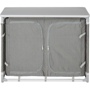 Camping Kitchen with 6 Shelves - Grey by tectake
