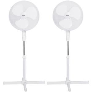 Igenix 16 Inch Pedestal Fan White Pack of 2 by Igenix