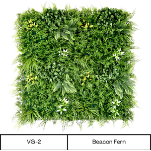 Artificial Plant Flower Living Wall Panels Realistic - 1m x 1m - Outdoor Indoor - Green / Beacon Fern