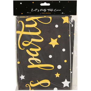 Lets Party Table Cover - Black