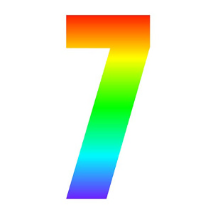 Rainbow Self Adhesive Number Sticker - 7