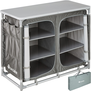 Camping Kitchen with 6 Shelves - Grey by tectake