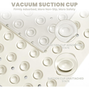 Bath Mat With Suction Cup Drainage Holes