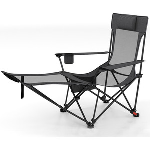Reclining Camping Chair with Removable Footrest by Costway