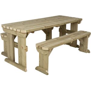 Wooden Picnic Table and Bench Set by Arbor Garden Solutions