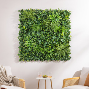 Artificial Evergreen Living Wall 4Pc - Green by Christow