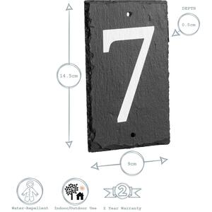 Number 7 Slate House Sign - Grey by Nicola Spring
