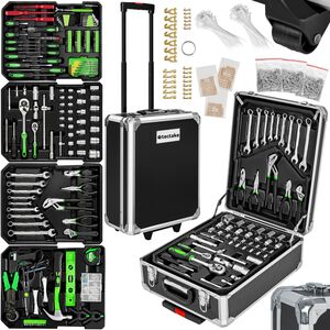 Tool Box Trolley 1200 Pcs - Black by tectake