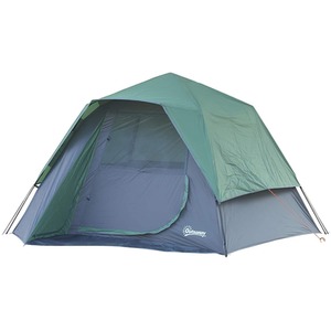 Outsunny 4 Adult Pop Up Camping Tent - Olive Green by Outsunny
