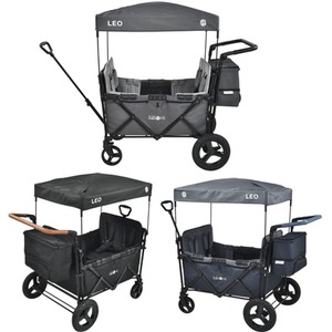 Folding Cart LEO X4Plus Foldable Transport Cart with Roof - Fossil Grey by FableKids