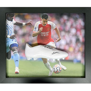 Gabriel Martinelli Signed and Framed Arsenal Boot - White by Allstarsignings