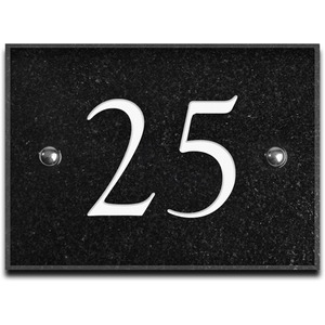 Black Granite House Number 25 - Black by The House Nameplate Company