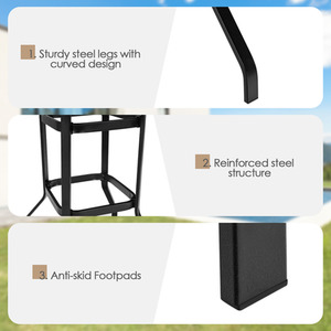 5 Piece Outdoor Bar Stool Table Set - Black by Costway