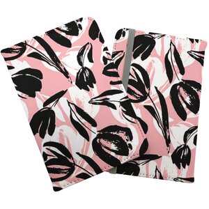 Nature Flat Spring Flower Motif In Pink And Black Color Passport Cover - Pink by Warren Reed - Designer