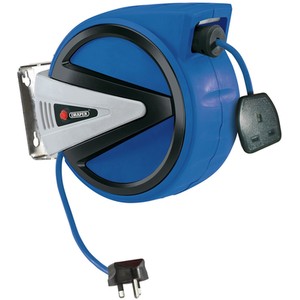 Draper Retractable Electric Cable Reel - Blue / 20m by Draper