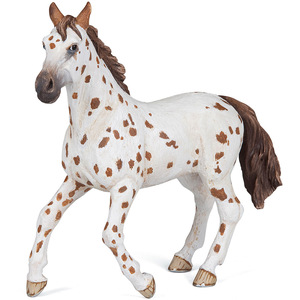 PAPO Horse and Ponies Brown Appaloosa Mare Toy Figure - White by PAPO