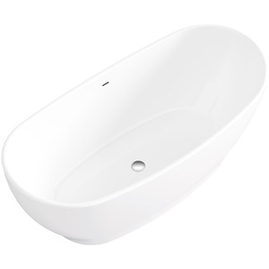 Elda Glossy Symmetrical Freestanding Acrylic Bathtub - White by Fino Stone