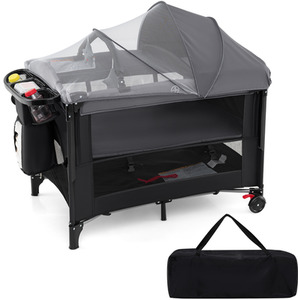 Portable Baby Bassinet - Black by Costway