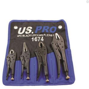 US PRO 4pc Black Locking Pliers Set 5