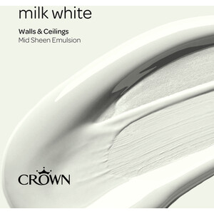 Crown Walls and Ceilings Mid Sheen Emulsion - Milk White / 2.5l by Crown Paints