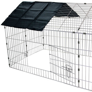 Metal Pet Run with Roof - Silver by Actiaspet
