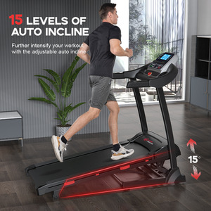 Folding Treadmill 3.0HP with Auto Incline 18 Programs - Black by Rattrix