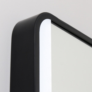 Illuminated LED Front-lit Bathroom Mirror Rounded Rectangle - Black by Livingandhome