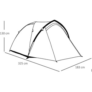 Outsunny Weatherproof 2 Room Tent - Green / 2 / 4 by Outsunny