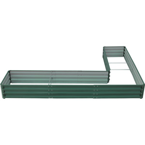 L-Shaped Metal Flower Bed 277*207*30cm - Dark Green by lifeideas