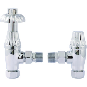 Towelrads Traditional Cross-Head Manual Angled Valve & Lockshield Set by Towelrads