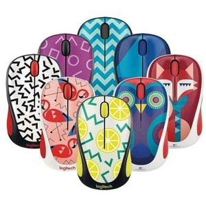 Logitech Wireless Optical Mouse - Multicoloured / Teal Chevron by Logitech