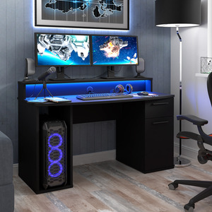 Power Z Compact Gaming Desk - Black by Flair