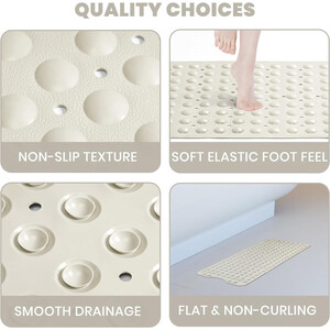 Bath Mat With Suction Cup Drainage Holes