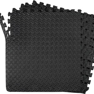 Interlocking Exercise EVA Foam Gym and Yoga Mat - Black by Unbranded