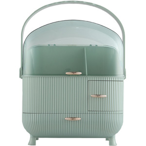 Dustproof Makeup Organiser with Drawers - Light Green by komore